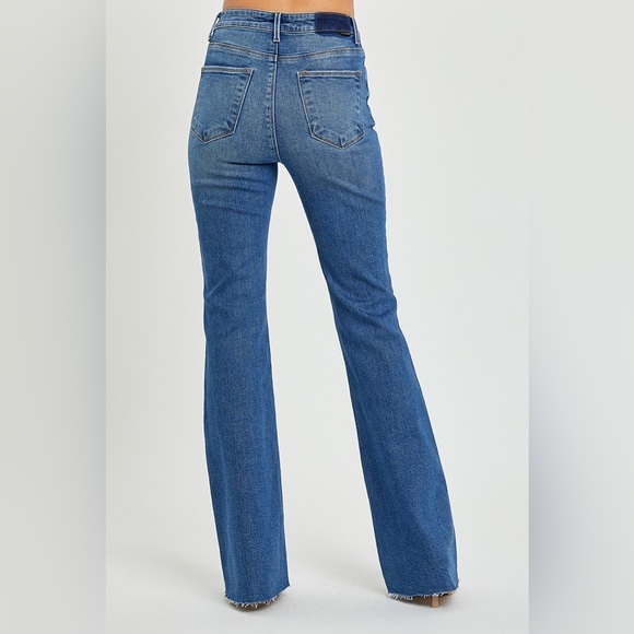 RISEN HIGH RISE RAW CUT HEM BOOTCUT JEANS - Picture 3 of 4